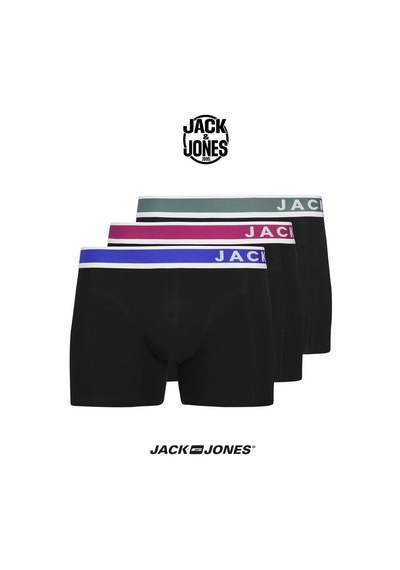 Jack & Jones Jaceaston Solid Erkek 3 Lü Set Siyah Boxer 12281991 Çok Renkli