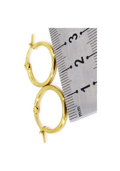 17 MM Kadın Halka Çelik Küpe Çifti Italyan Kilitli Mse24