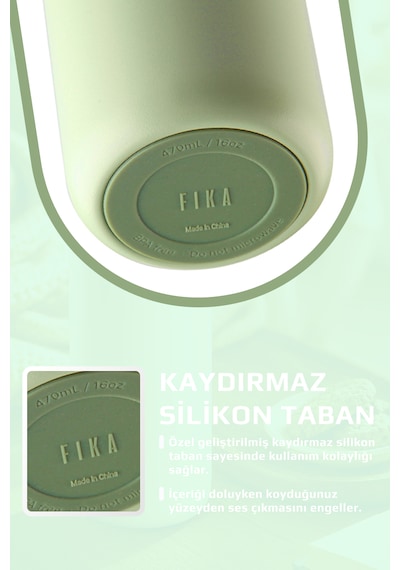 Neoflam Fika Tauko Sızdırmaz Kolay Sökülebilir Temizlenebilir Patentli Kapak Çelik Bardak Termos 470 Ml Mint Yeşili