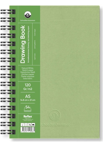 Schoellershammer Drawing Pad Yeşil Sert Kapak Çizim Defteri 120 Gr A5 54 Yaprak
