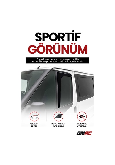 Vw Caddy 2020-2024 Arası Uyumlu Araca Özel Akrilik Cam Rüzgarlığı Koyu Duman 2 Parça Ön