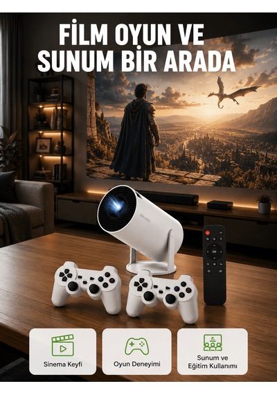 Shnstore 10.000 Oyun Destekli, Çift Kollu 4k Projeksiyon Hdmı, Usb, Aux, Ethernet Yok Yeni Nesil Shntknd0720