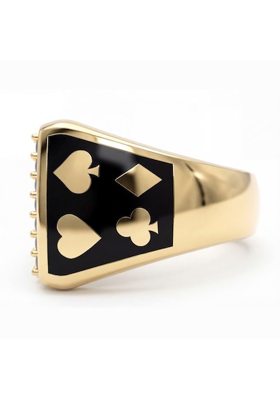Poker Royal Flush Temalı Yüzük Rose