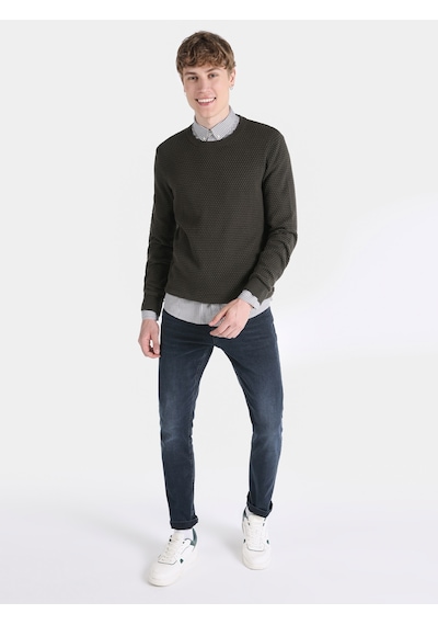 Colin's Colins Regular Fit Bisiklet Yaka Yeşil Erkek Kazak Cl1065803 Haki