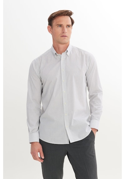 AC&Co / Altınyıldız Classics Erkek Acık Grı %100 Pamuk Slim Fit Dar Kesim Düğmeli Yaka Gömlek Acık Grı AC&Co / Altınyıldız Classics Erkek Acık Grı %100 Pamuk Slim Fit Dar Kesim Düğmeli Yaka Gömlek Acık Grı