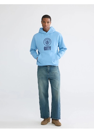 Lc Waikiki Mavi Manchester City Baskılı Erkek Hoodie