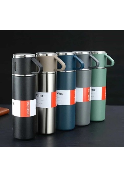 Vacuum Flask Set Üç Bardaklı Termos Seti