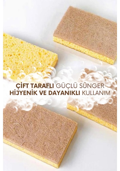 Grimorlife 5 Adet Lifli Düz Bulaşık Süngeri Özel Dokulu Dayanıklı Pinterest Mutfak Temizlik Süngeri Seti