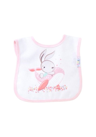 Ekebaby Desenli Baskılı Mama Önlüğü 11942 Pembe