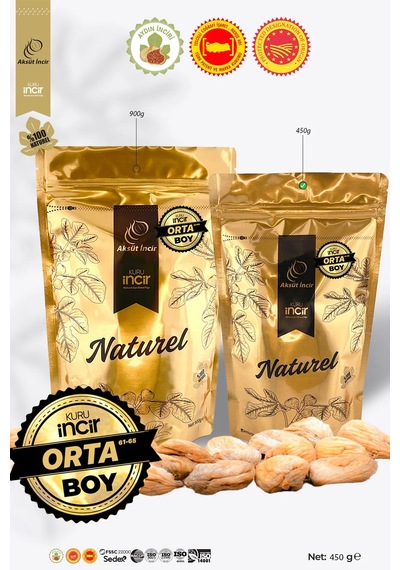 450g Gold Doypack Kuru İncir Orta Boy Aydın İnciri Ab Coğrafi İşaretli 450 G