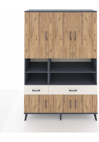 Hyperion Dolap 8 Raflı 2 Çekmeceli 6 Kapaklı 132x44x195 Antrasit-çam/aytaşı Atlas Çam/aytası Hyperion Dolap 8 Raflı 2 Çekmeceli 6 Kapaklı 132x44x195 Antrasit-çam/aytaşı Atlas Çam/aytası