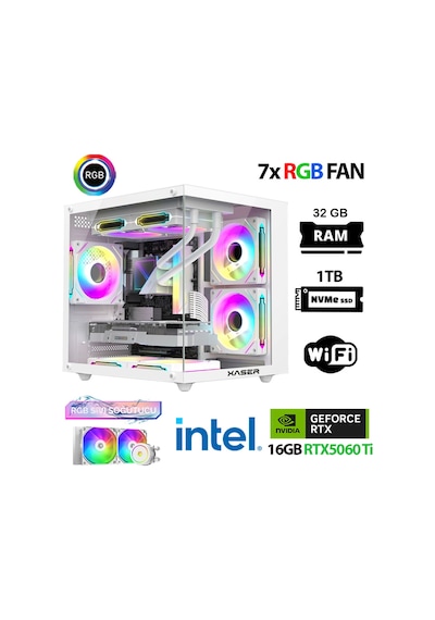 Xaser ECO-X170 i7-12700KF 32 GB 1 TB M.2 NVMe SSD 16 GB RTX5060Ti Free Dos Masaüstü Oyuncu Bilgisayarı