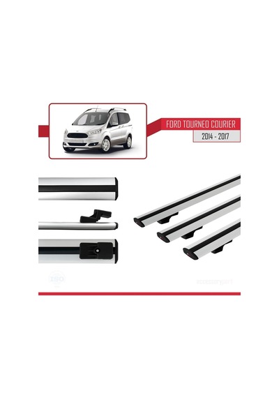 Ford Tourneo Courier 2014-2017 Arası İle Uyumlu Basic Model Ara Atkı Tavan Barı Gri 3 Adet