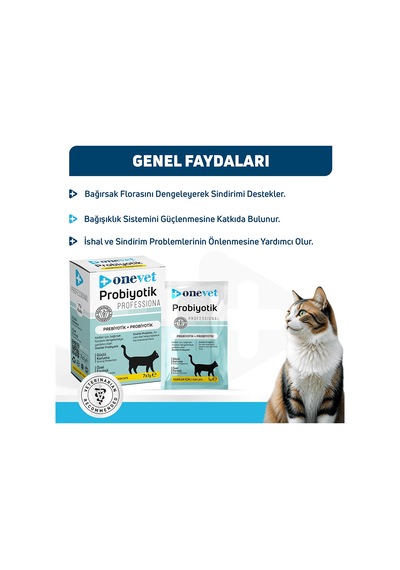 Onevet Probiyotik Şase Kediler Için Sindirmeye Yardımcı Takviye Vitamini 7 Adet 1 Gr