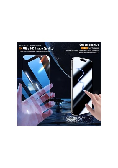İphone 17 Pro Max/16 Pro Max 4k Hd Kırılmaz Cam Ekran Koruyucu Kavisli Kenar Temperli 9h Sertlik