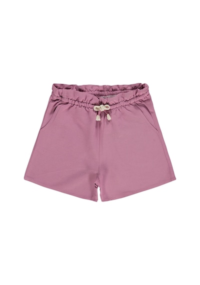 Civil Girls Beli Lastikli Cepli 10-13 Yaş Şort - Pembe Gülkurusu