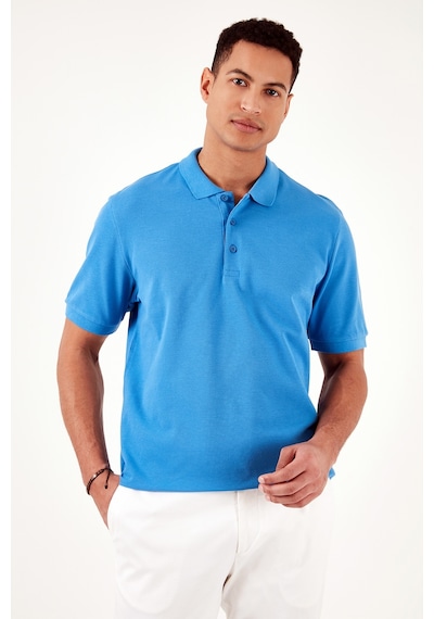 Buratti Pamuklu Regular Fit Düğmeli Erkek Polo Yaka T Shirt 5902127 Koyu Mavi