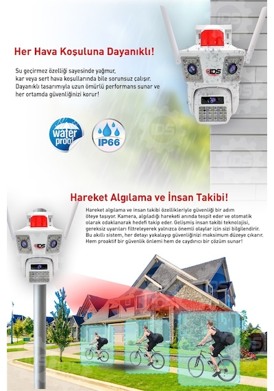 Ids -14mp - Gece Görüşlü - Elektrikli 4g Sım Kartlı Güvenlik Kamerası