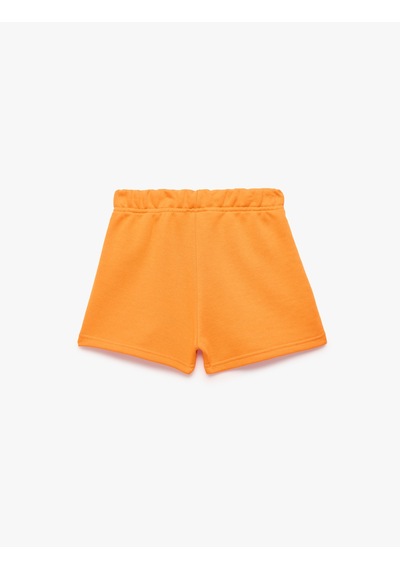 Koton Beli Lastikli Pamuk Karışımlı Basic Şort Turuncu 6skg40210ak