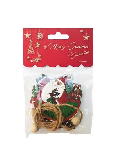 Yılbaşı Ahşap Çam Ağacı Süsü Noel Baba Model 3'lü