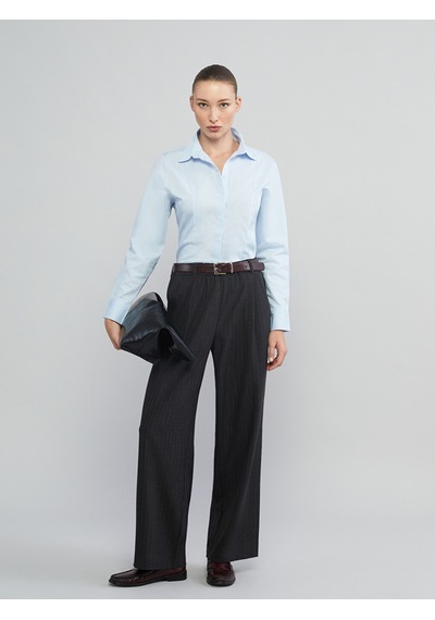 Lcwaıkıkı Classic Mavi Regular Fit Kadın Gömlek
