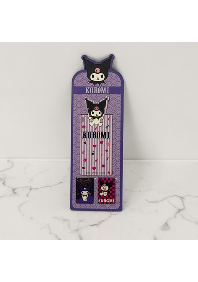 Bakgelal Sanrio Lisanslı Kuromi 3 Lü Manyetik Kitap Ayracı Seti Sevimli Bookmark Kırtasiye Aksesuarı - 9075693633188
