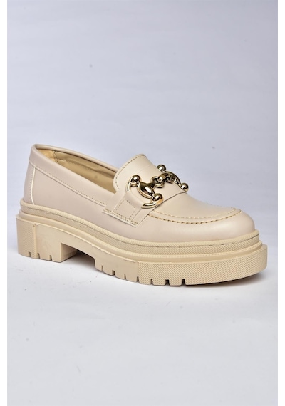 Fox Shoes P6520343009 Bej Kalın Tabanlı Kadın Günlük Ayakkabı