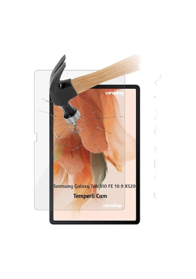 Samsung Galaxy Tab S10 Fe 10.9 Sm-x520 İle Uyumlu Kırılmaz Tablet Temperli Cam Ekran Koruyucu