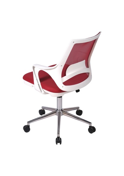 Ofisbazaar Buya Beyaz Fileli Çalışma Koltuğu Ergonomik Şef Ve Toplantı Koltuğu Kırmızı Kırmızı