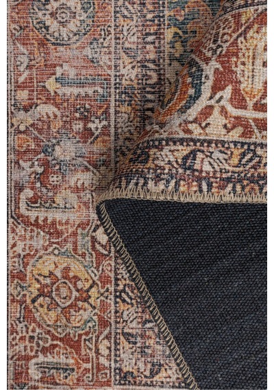 Foldy Vintage Desenli Dokuma Taban Dekoratif Renkli Halı Fl 49 Renkli 7