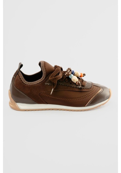Mubiano Kadın Sneaker Düz Taban Boncuk Detaylı Streç Spor Ayakkabı Brisa Kahve Kahverengi Mubiano Kadın Sneaker Düz Taban Boncuk Detaylı Streç Spor Ayakkabı Brisa Kahve Kahverengi
