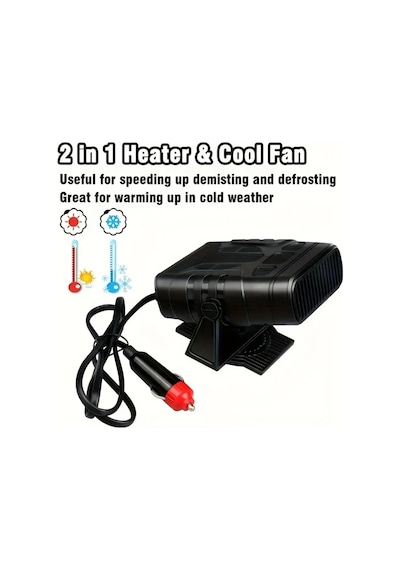 12v Araç İçi Cam Buğu Çözücü Isıtıcı Fan 2 Si 1 Arada Sıcak Soğuk Hava Üfleyici Buz Çözücü