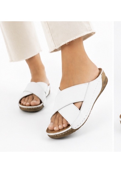 N Napa Shoe Np.312.beyaz Deri Terlik