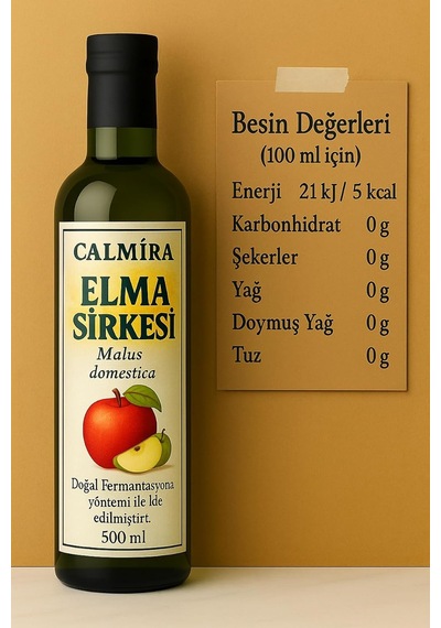 Elma Sirkesi 500 Ml - Doğal Fermantasyon Apple Cider Vinegar - Dinlendirilmiş İçimlik