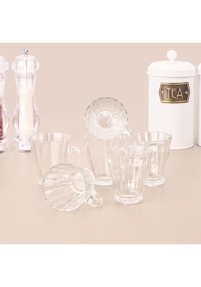Glasss In Love 6'lı Cam Kupa - Şeffaf - 180 Ml Renkli