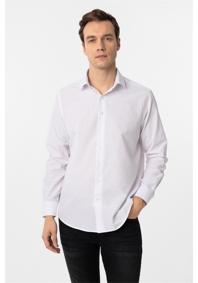 Süvari Siyah Slim Fit Düz Klasik Yaka Gömlek-34089 Siyah