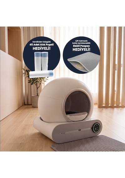 AI Cat Akıllı Kedi Tuvaleti - Otomatik Temizlenen Kapalı Kedi Kum Kabı (Poşet Hediyeli ve Elekli Paspas) AI Cat Akıllı Kedi Tuvaleti - Otomatik Temizlenen Kapalı Kedi Kum Kabı (Poşet Hediyeli ve Elekli Paspas)
