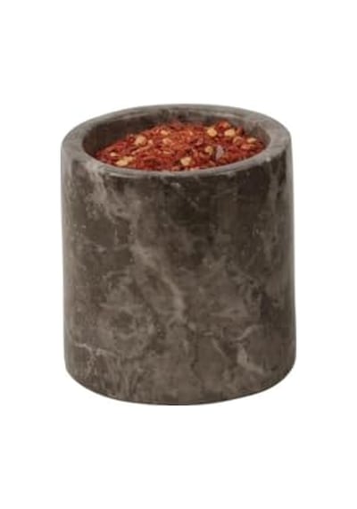 Roza Mermer Baharatlık 8x8 Cm Mermer Tuzluk Masaüstü Baharatlık Kahverengi Genel