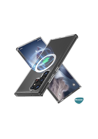 Microsonic Samsung Uyumlu Galaxy S23 Ultra Kılıf MagSafe Clear Soft Şeffaf
