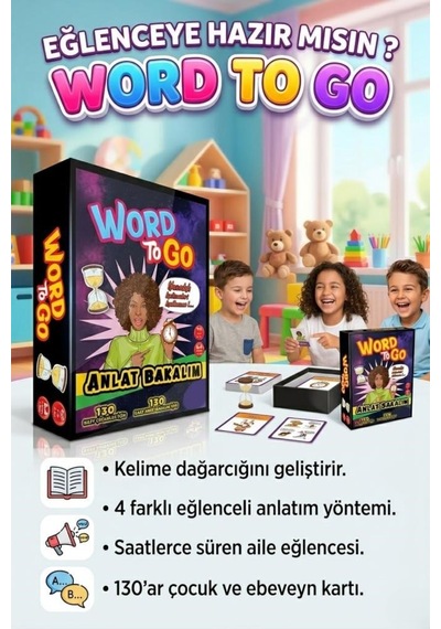 Word To Go 720 Gizli Kelimeli 3600 Anahtar Kelimeli 260 Kartlı Eğitici 4+ Kişilik Aile Kutu Oyunu
