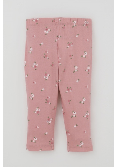 Breeze Kız Çocuk Kapri Taytlı Takım Çiçek Desenli 1.5-5 Yaş , Gülkurusu