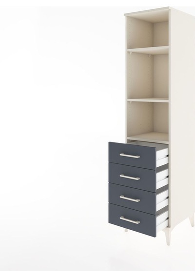 Hyperion Dolap 3 Raflı 4 Çekmeceli 44x44x182 Aytaşı-antrasit Aytaşı