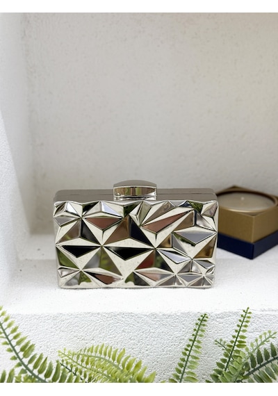 Nurkaraca 25y9773 Metal Kasalı Abiye El Çantası Kadın 18x11cm