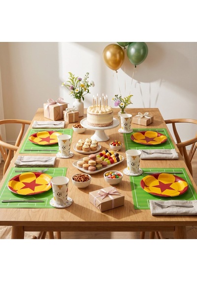 Play Sarı Kırmızı Kağıt Tabak 26 Cm 12'li Paket Beyaz