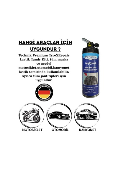 Technik Tyrexrepair Lastik Tamir Kiti Spreyi 400ml