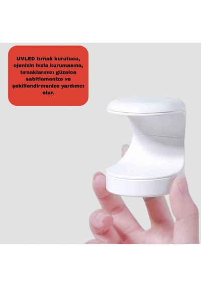 3 Uvled Boncuklu Mini Tırnak Kurutucu 30 Saniye Hızlı Jel Oje Kurutma Cihazı