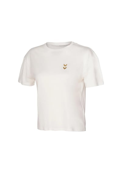 Hummel Sajar S/s 912340-7459 Krem Kadın T-shirt Krem