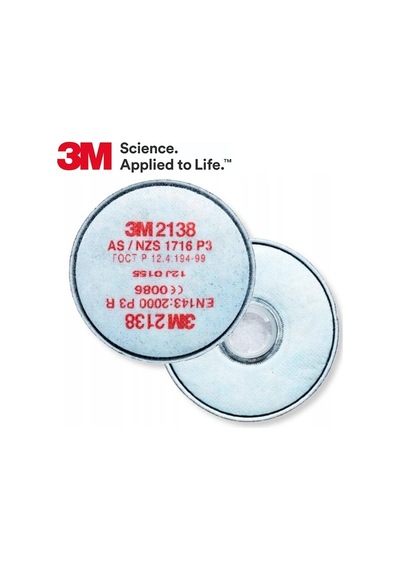 3m 2138 Partikül Filtresi Bayonet Bağlantılı, P3 R Filtreli