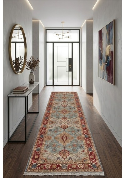 Yolluk Halı Kaymaz Taban Yıkanabilir Leke Tutmaz Kilim Özel Ölçü Koridor Halısı 3032 Çok Renkli