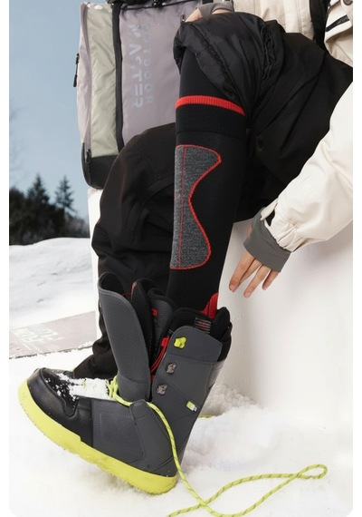 Ozzy Socks Termal Kayak Ve Snowboard Çorabı Gri-siyah